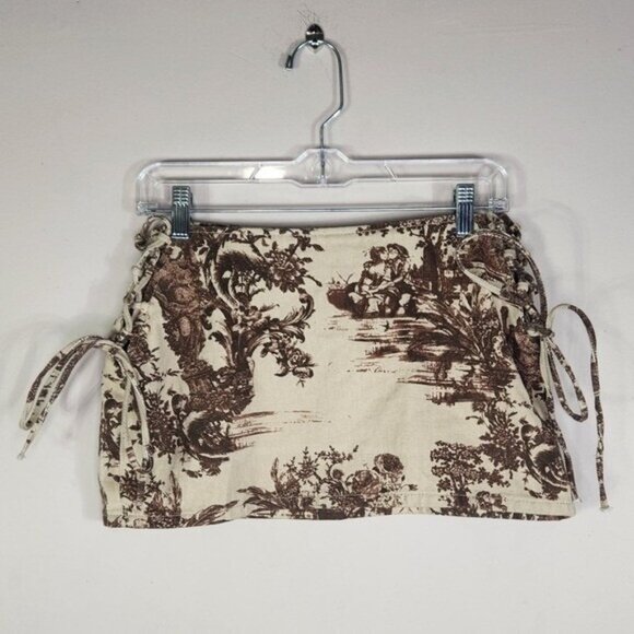 Pretty Little Thing Renaissance Denim Mini Skirt Size 6 - Picture 1 of 7